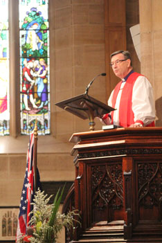 Archbishop Davies speaks at the service