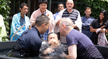 Baptisms in Cathedral Square at Parramatta (photo:Simon Hall)