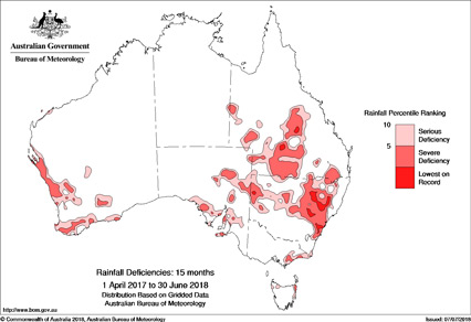 Map of the worst drought-affected areas