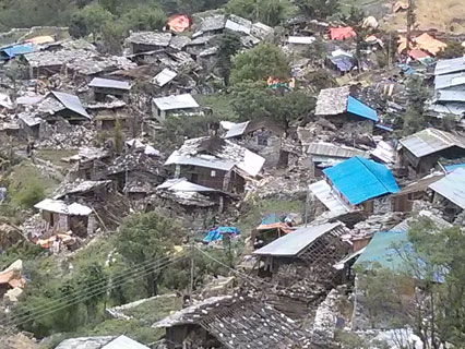 Damaged houses in the Runchet area