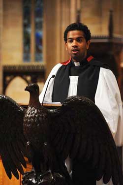 Ordinand Prashanth Colombage reads the Bible